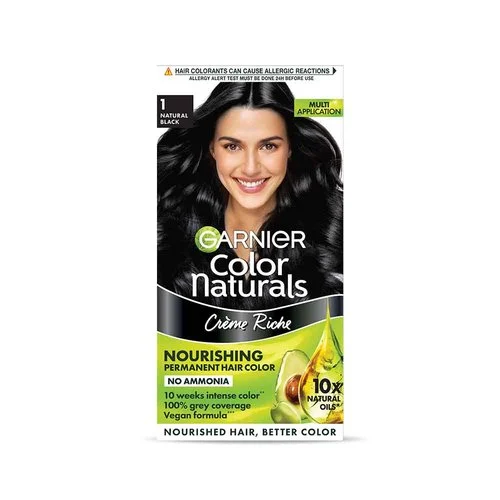 GARNIER NATURAL BLACK NO1 70ML FREE SERUM